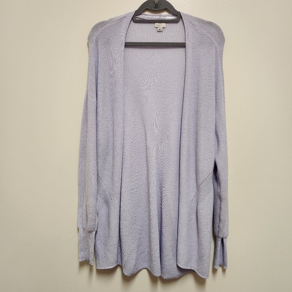 A New Day Womens Open Front Cardigan Size Large Lilac Long Sleeve